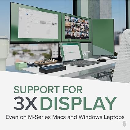 813xG2w5nL._AC_SX425_.jpg Plugable USB C Triple Display Docking Station | 100W PD, 3x HDMI (1x 4K 30Hz, 2x 1080p 60Hz), 6x USB 5Gbps Ports | Windows, macOS, ChromeOS Compatible – Enhance Productivity with Multi-Monitor Support