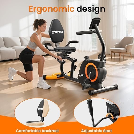 814sL7ayAyL._AC_SX569_.jpg Recumbent Exercise Bike for Home Use, Quiet Recumbent Stationary Bikes for Adults & Seniors, 16-Level Resistance, Adjustable Seat, Supports 400LB, Pulse Sensors & LCD Display