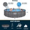 81D4JmWGToL._AC_SL1500_.jpg Bestway APX 365 18’x52″ Round Above Ground Swimming Pool Set with Pump & Ladder