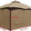 APEX GARDEN Four-Side Privacy Side Wall Curtain Set for 10-ft x 12-ft Gazebo (Beige)