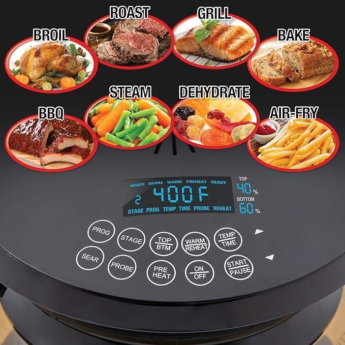 81EvuGYUazL._AC_SX679_.jpg Nuwave Air Fryer Infrared Convection Oven, Cook Fresh or Frozen, No Defrosting or Preheating, 360 Surround Heat, Cooking from 50 to 400 Degrees, 100 Presets, 50 Memory, 360 Food Easy-View, PFAS Free