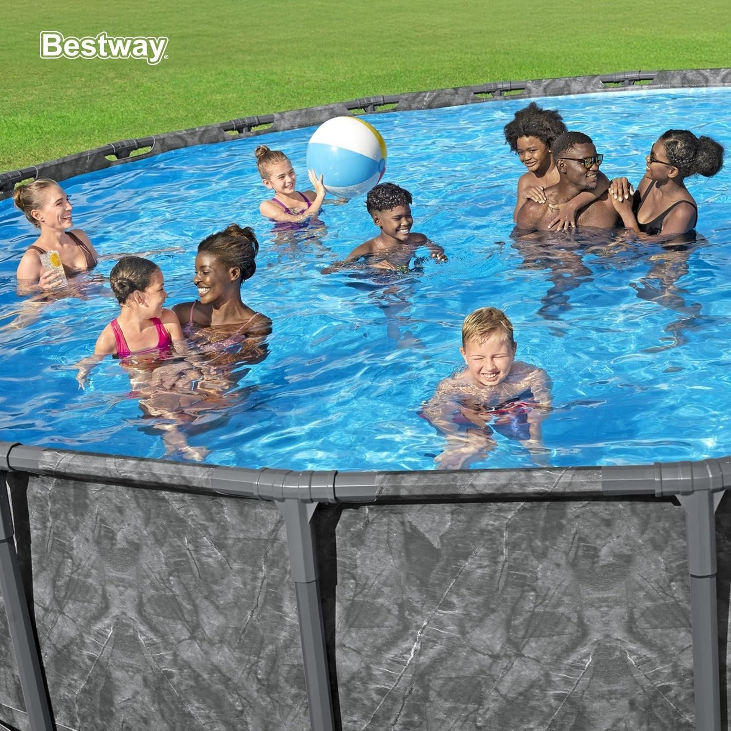 81KZDWDqUiL._AC_SL1500_.jpg Bestway APX 365 18’x52″ Round Above Ground Swimming Pool Set with Pump & Ladder