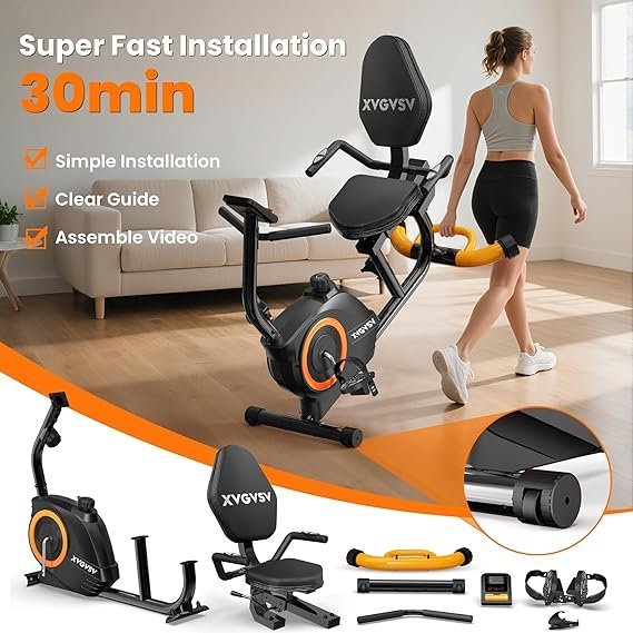81KaPiYZyuL._AC_SX569_.jpg Recumbent Exercise Bike for Home Use, Quiet Recumbent Stationary Bikes for Adults & Seniors, 16-Level Resistance, Adjustable Seat, Supports 400LB, Pulse Sensors & LCD Display