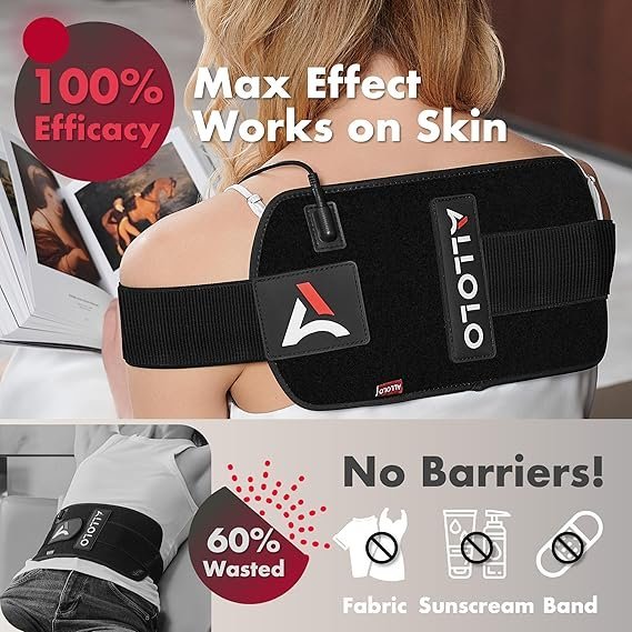 ALLOLO Red Light Therapy for Body, 3-in-1 LEDs Red Light Therapy Belt with Timer Remote Control, 660nm&850nm Infrared Light Therapy Pad for Body Waist Shoulder Knee, 70pcs LED 12.6″*6.3″ Large Area