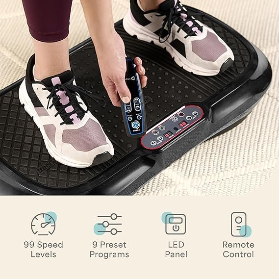 81NJcnaf1QL._AC_SX569_.jpg Lifepro Waver Vibration Plate Exercise Machine for Lymphatic Drainage, Muscle Activation, Full-Body Workout Vibrating Platform with Loop Bands, Fitness Equipment for Strength Toning & Fat Loss