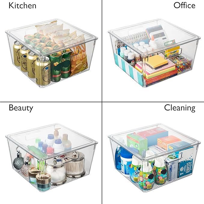 81Oyt4N53NL._AC_SX679_.jpg CLEARSPACE Plastic Storage Bins with Lids XL – Perfect Kitchen Organization or Pantry Storage – Fridge Organizer, Pantry Organization and Storage Bins, Cabinet Organizers