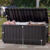 PatioZen 100 Gallon Resin Deck Box, Lockable Patio Outdoor Storage Box for Furniture, Garden Tools and Tools Storage, Waterproof Outside Storage Boxes – Black