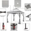 Yaheetech 11×11 Pop Up Gazebo Outdoor Canopy Shelter, Instant Patio Gazebo Sun Shade Canopy Tent with 4 Sandbags, 2 Tiers Roof & Mesh Netting for Lawn, Garden, Backyard & Deck, Gray