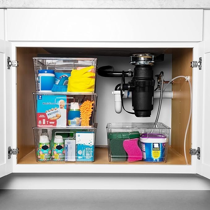 81X6TaM4fWL._AC_SX679_.jpg CLEARSPACE Plastic Storage Bins with Lids XL – Perfect Kitchen Organization or Pantry Storage – Fridge Organizer, Pantry Organization and Storage Bins, Cabinet Organizers
