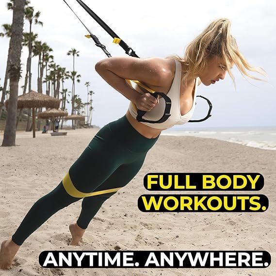 TRX All-In-One Home Gym System – Complete Suspension Training Kit for Strength Training, HIIT & Full-Body Workouts at Home or Outdoors, Includes Indoor & Outdoor Anchors