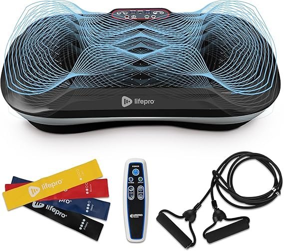81YYeYhwUBL._AC_SX569_.jpg Lifepro Waver Vibration Plate Exercise Machine for Lymphatic Drainage, Muscle Activation, Full-Body Workout Vibrating Platform with Loop Bands, Fitness Equipment for Strength Toning & Fat Loss
