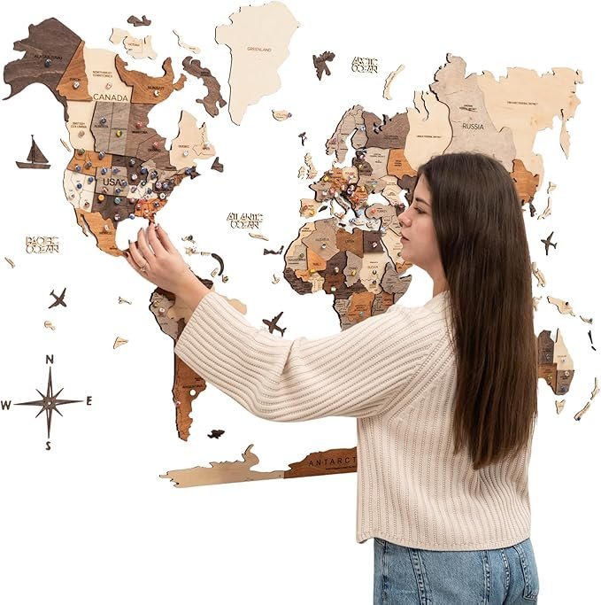 81bWYS-fnaL._AC_SX679_-1.jpg Enjoy The Wood 3D Wooden World Map Wall Art – Large Travel Map with Pins for Art Decor – Decorative Map of the World for Home, Office – Travel Wall Art Housewarming Gift Idea (Multicolor, M, Unframed)