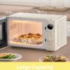 COMFEE’ Retro Microwave Oven, Small Microwave with 6 Auto Menus, 0.9 cu.ft Countertop Compact Microwave with Multi-stage Cooking, Mute Function, LED digital, Apricot/900W, CMO-MMP02AA(AT)