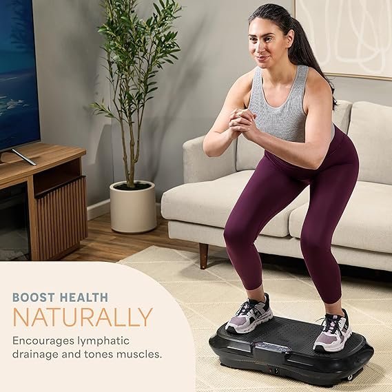 81lP-g0IjvL._AC_SX569_.jpg Lifepro Waver Vibration Plate Exercise Machine for Lymphatic Drainage, Muscle Activation, Full-Body Workout Vibrating Platform with Loop Bands, Fitness Equipment for Strength Toning & Fat Loss