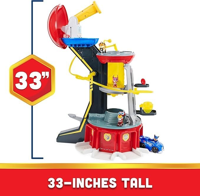 Paw Patrol, Mighty Lookout Tower with 4 Exclusive Bonus Action Figures, Toy Car, Lights and Sounds, Kids Toys for Ages 3 and up