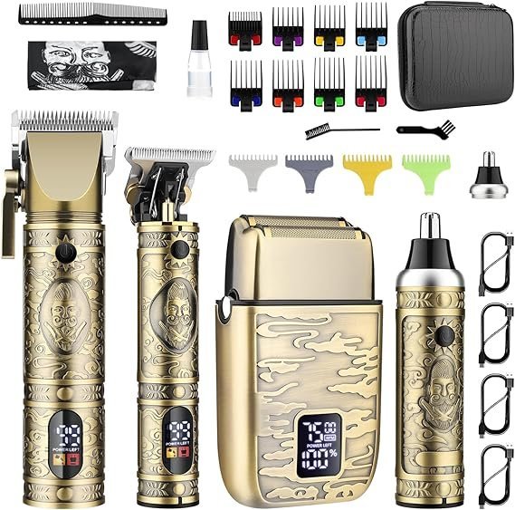 GSKY Hair Clippers for Men, Beard Trimmer Kit, Cordless Hair Trimmer, Electric Shaver, Haircutting Machine with LED Display
