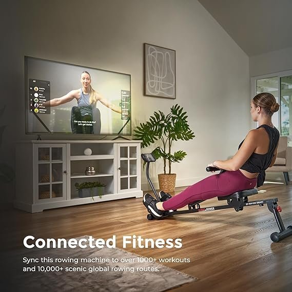 81uvf4JXSsL._AC_SX569_.jpg Sunny Health & Fitness Compact Adjustable Rowing Machine with 12 Levels of Resistance for Complete Body Workouts and Optional Free SunnyFit App Enhanced Connectivity