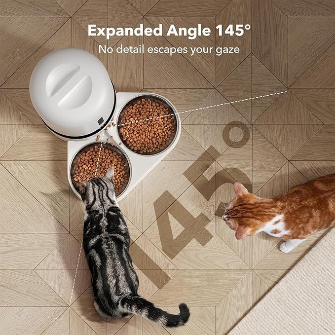 81vxcBVXl5L._AC_SX679_.jpg PETLIBRO Automatic Cat Feeder with Camera for Two Cats, 1080P HD Video with Night Vision, 5G WiFi Pet Feeder with Phone APP Control, 2-Way Audio for Cat & Dog, Low Food & Motion & Sound Alerts