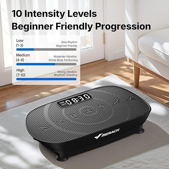 81wC6pfFQNL._AC_SX569_.jpg MERACH Vibration Plate Exercise Machine, Curved Vibration Plate for Lymphatic Drainage Weight Loss, Vibrating Plate with Real-Time Calorie Tracking on LED Display, Workout Equipment for Home Women Men