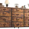 91IKu4jGpcL._AC_SX679_.jpg Romorgniz 55″ Dresser for Bedroom with 12 Fabric Drawers, Entertainment Center for 60 inch TV Dressers & Chests of Drawers Large Organizer, Living Room, Metal Frame, Wood Top, Rustic Brown