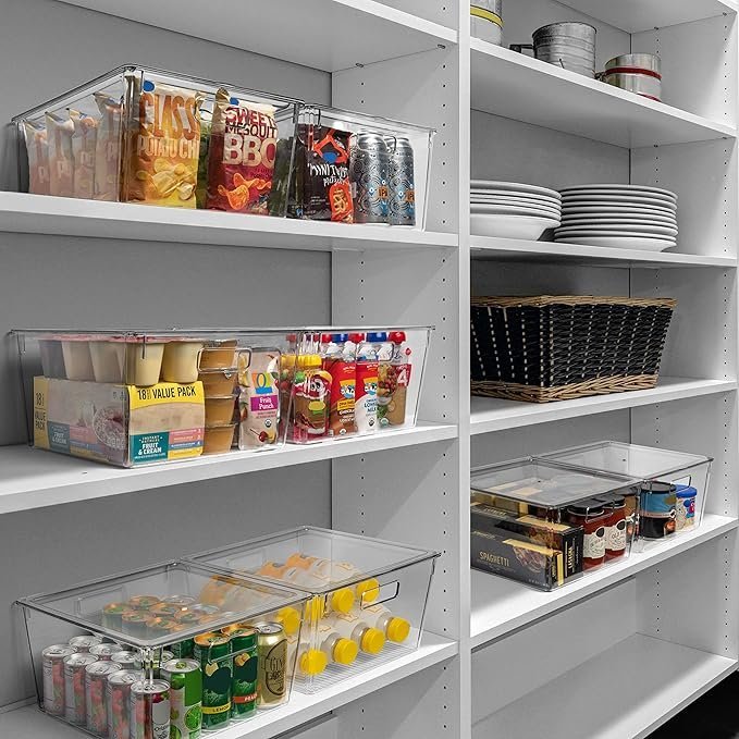 91PanP4eEL._AC_SX679_.jpg CLEARSPACE Plastic Storage Bins with Lids XL – Perfect Kitchen Organization or Pantry Storage – Fridge Organizer, Pantry Organization and Storage Bins, Cabinet Organizers