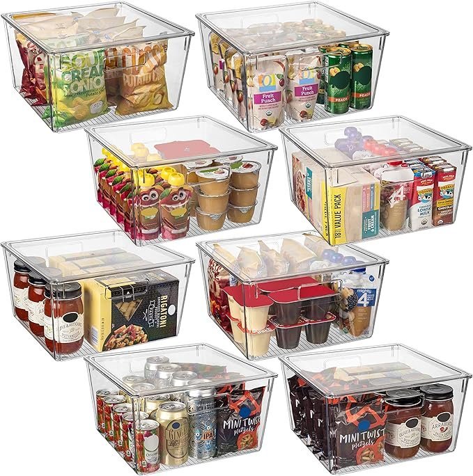91V0ojhjkLL._AC_SX679_.jpg CLEARSPACE Plastic Storage Bins with Lids XL – Perfect Kitchen Organization or Pantry Storage – Fridge Organizer, Pantry Organization and Storage Bins, Cabinet Organizers