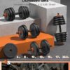 FEIERDUN DS2 Adjustable Dumbbells, 20/30/40/45/70/90lbs Free Weight Set with Connector, 5 in1 Dumbbells Set Used as Barbell, Kettlebells, Push up Stand, Weight Plate, Fitness Exercises for Home Gym Suitable Men/Women