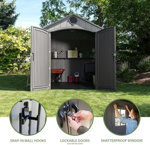Lifetime Outdoor Storage Shed, 8 x 10 Foot, Gray