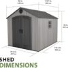Lifetime Outdoor Storage Shed, 8 x 10 Foot, Gray