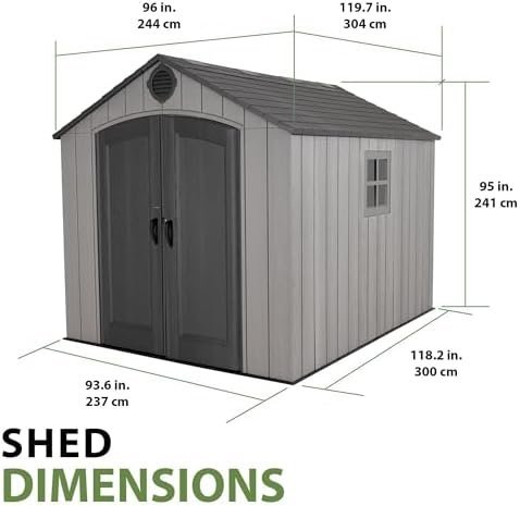 Lifetime Outdoor Storage Shed, 8 x 10 Foot, Gray
