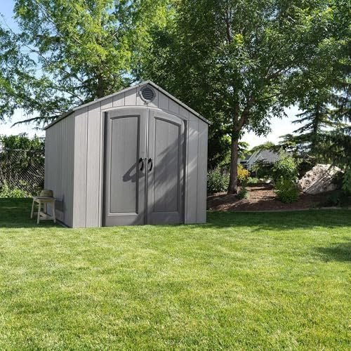 Lifetime Outdoor Storage Shed, 8 x 10 Foot, Gray