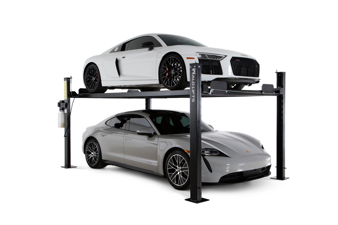 STD_with_r8_and_porsche_side_1080x.png Halo Lifts 4 Post Car Lift – 9,000 LBS Capacity
