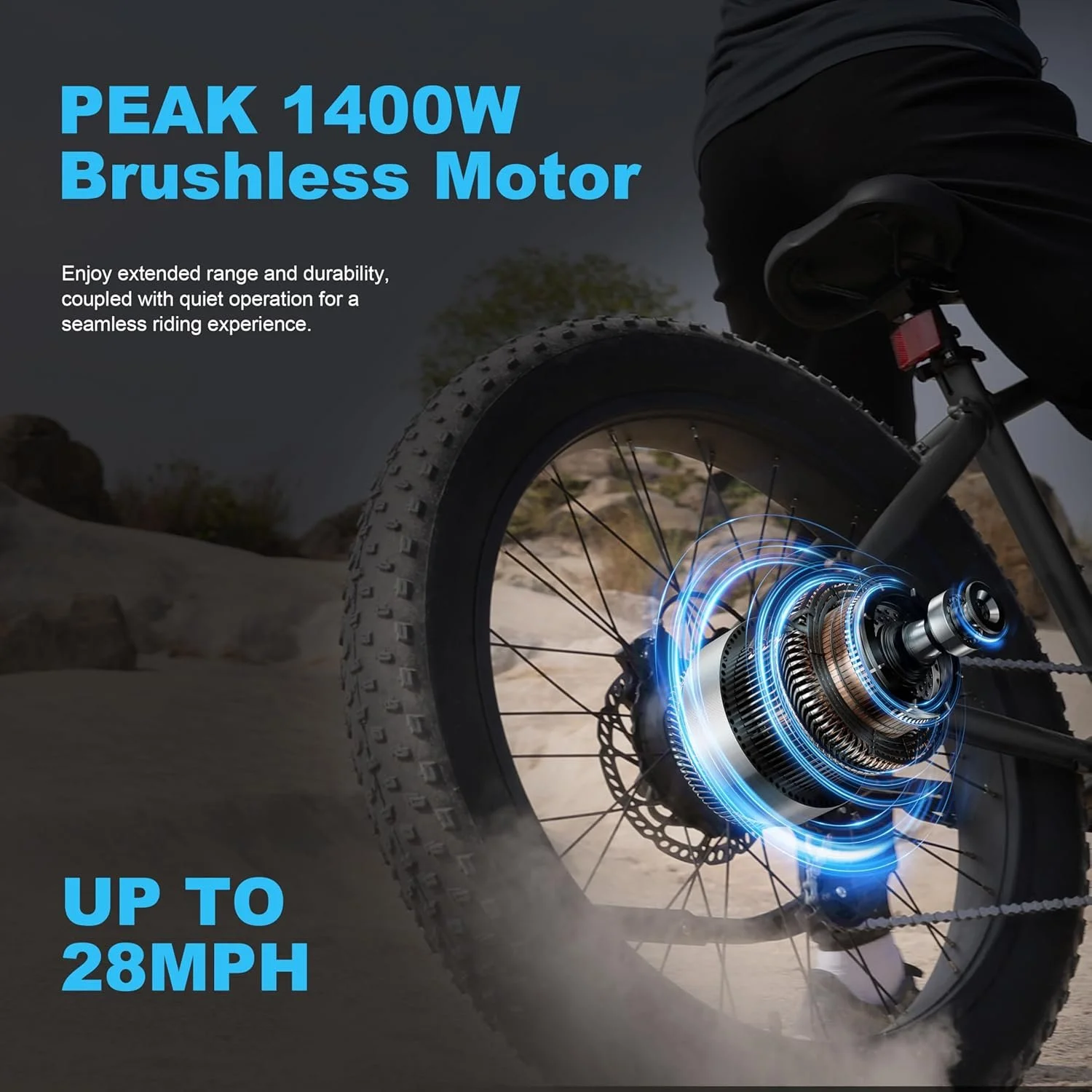All-Terrain Mountain Ebike 1400W Power & 65mi Ranges.