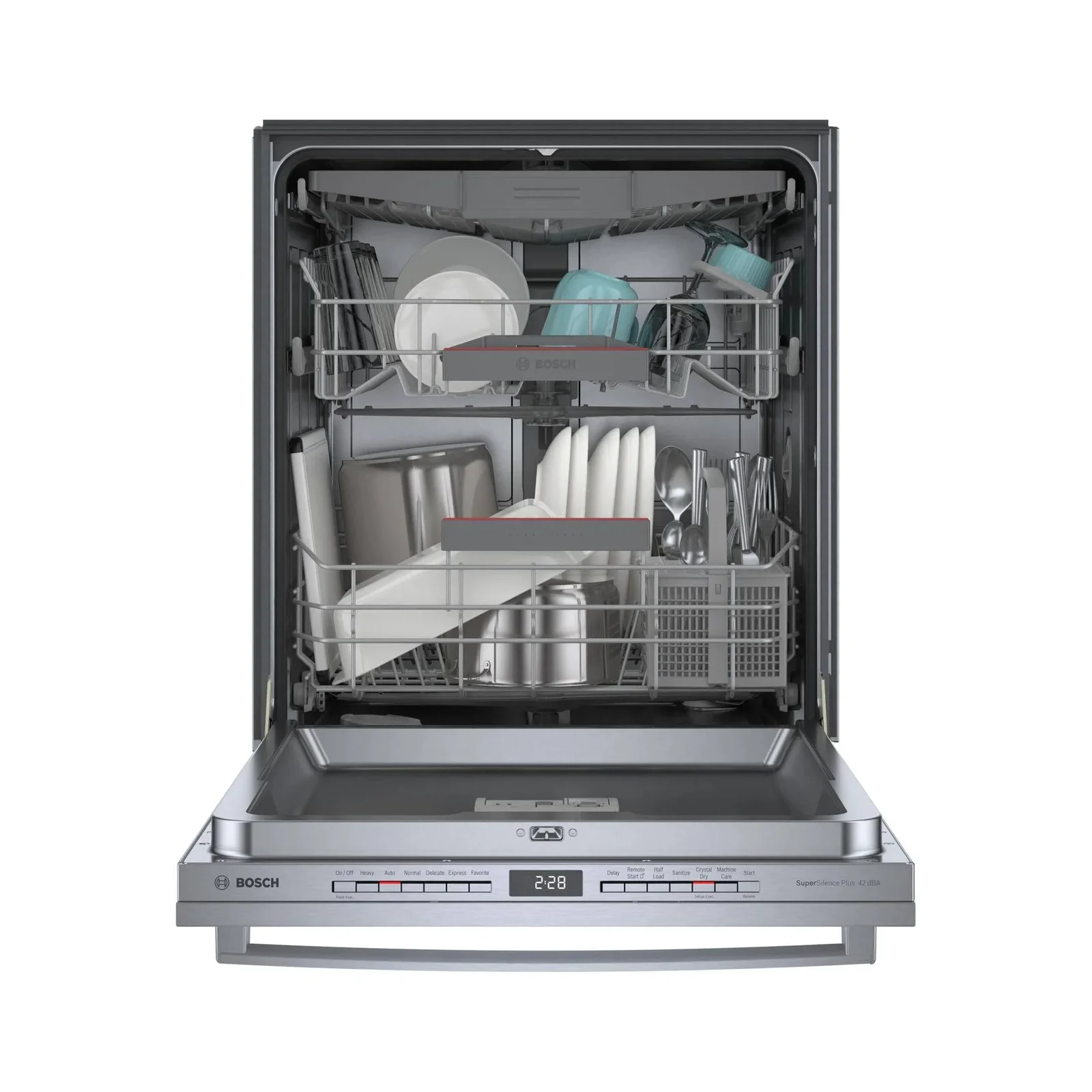 Bosch 800 Series 24 in. Top Control Smart Dishwashers with 42 dBa Sound Level, 3rd-Rack, CrystalDry & Pockets – Stainless Steel