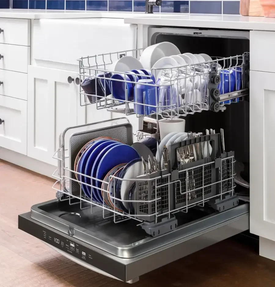 GE – 24″ Top Control Built-In Hybrid Tub Dishwashers with Dry Boost – Stainless Steels