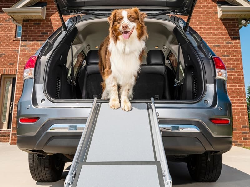 bff2be7a-fe6f-4b76-9ee9-eb334adbe11b.__CR001200900_PT0_SX800_V1___.jpg PetSafe Happy Ride Compact Telescoping Dog Ramp – Portable Pet Ramp for Cars, Trucks & SUVs with Adjustable Sizing – Non-Slip Design – Lightweight Pet Mobility Assistance – Extra Long