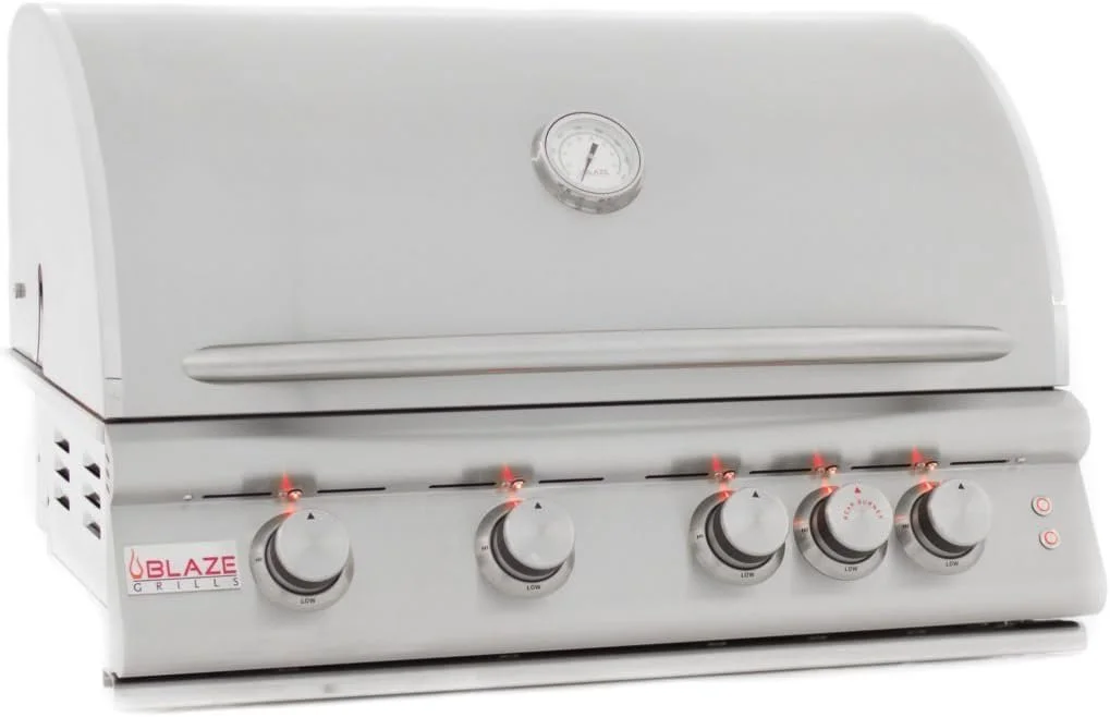 Blaze 32 Inch 4-Burner LTE Gas Grills with Rear Burner and Built-in Lighting System