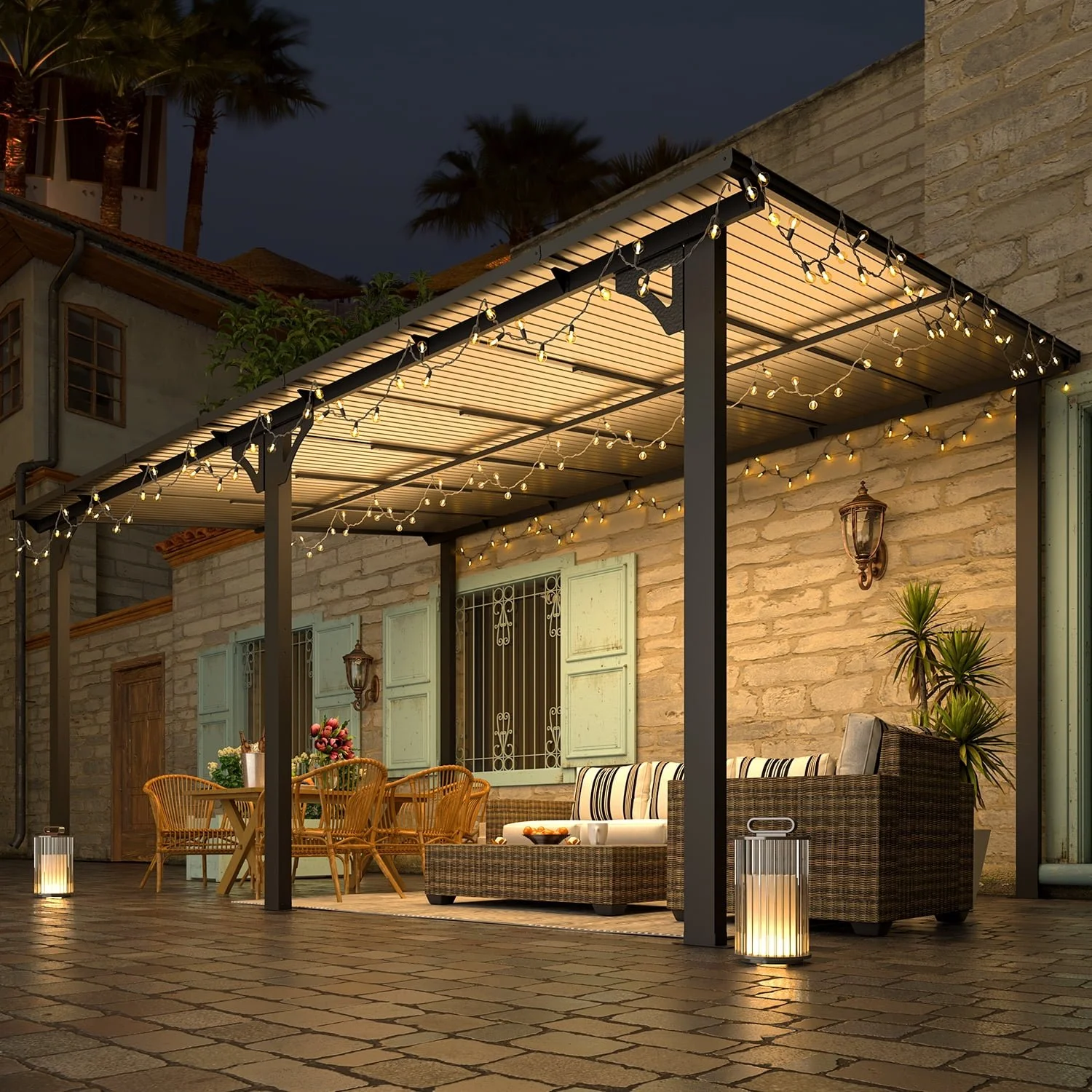 Aecojoy 10x14 Aluminum Patio Cover, Dark Gray
