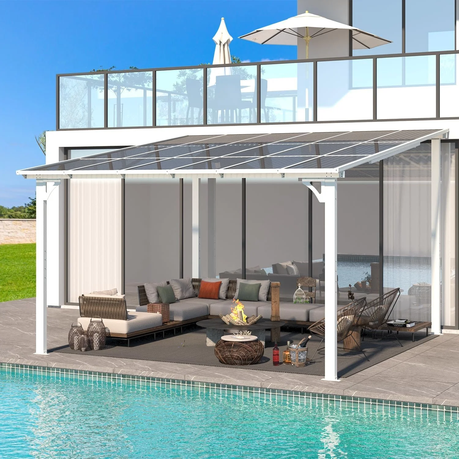 e1-7-1.webp Aecojoy 12x12 Aluminum Pergola with Canopy, White