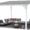 Aecojoy 12x12 Aluminum Pergola with Canopy, White