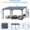 Aecojoy 14×12 ft Aluminum Pergola with Canopys
