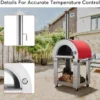 g2-4-1.webp Empava Pizza Oven with Open Shelf and Wheels for Outdoor Kitchen, Wood Fire for Grill & Camping Backyard Party in Stainless Steel, 38.6 Inch, Italian Red