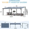 Aecojoy 20’x12′ Wall Mounteds Gazebos Pergola