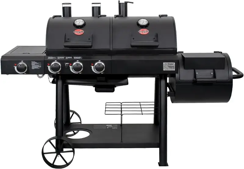 j1-1.webp Char-Griller Texas Trio 3-Burner Dual Fuel Grills with Smoker