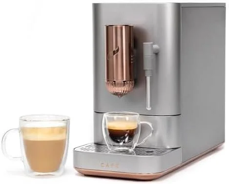 jhgfd1-2.webp Café Affetto Automatic Espresso Machine + Milk Frother | Built-In & Adjustable Espresso Bean Grinders | One-Touch Brew in 90 Seconds | Steel Silver, 1.2 Liter, (C7CEBBS2RS3)