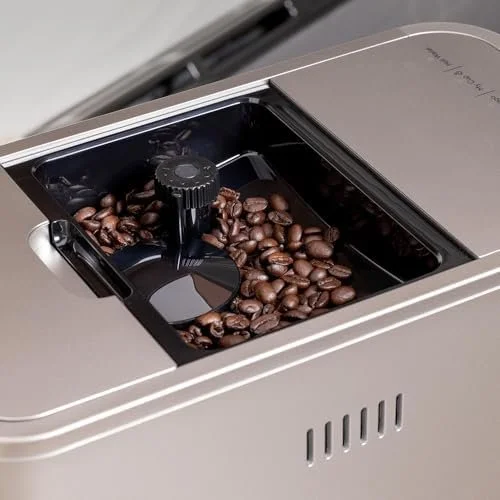 Café Affetto Automatic Espresso Machine + Milk Frother | Built-In & Adjustable Espresso Bean Grinders | One-Touch Brew in 90 Seconds | Steel Silver, 1.2 Liter, (C7CEBBS2RS3)