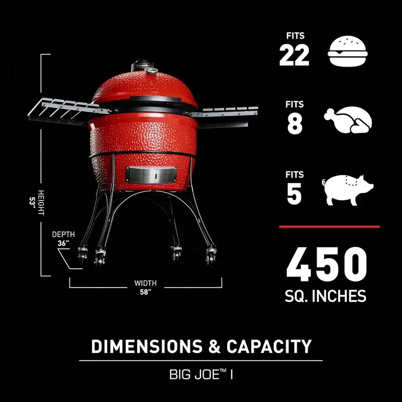 l2-1-1.webp Kamado Joe Big Joe I 24 in. Blaze Red Ceramic Charcoal Grills