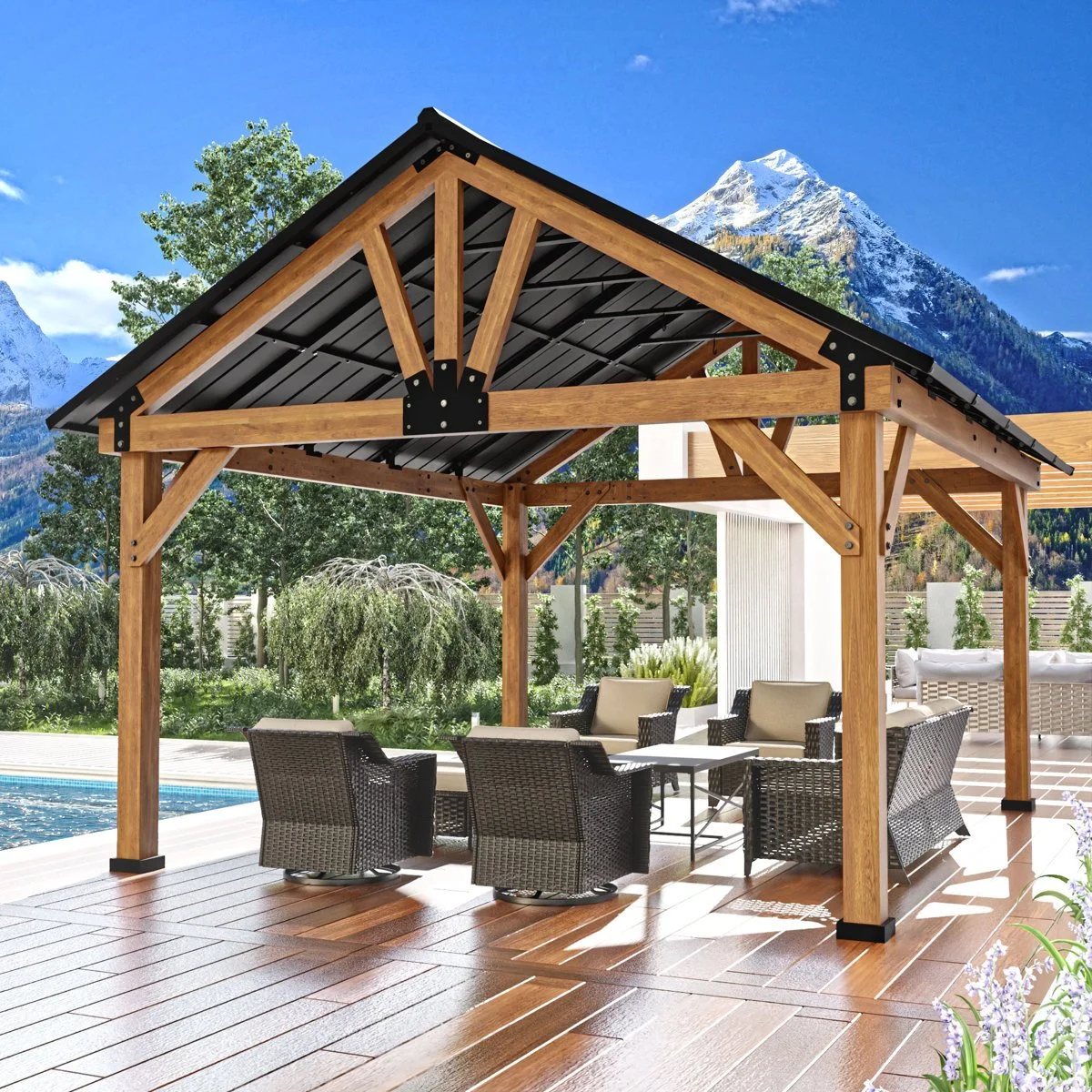 n1-7-1.webp JOYSIDE 15 ft. x 13 ft. Solid Cedar Wood Outdoor Patio Hardtops Gazebo