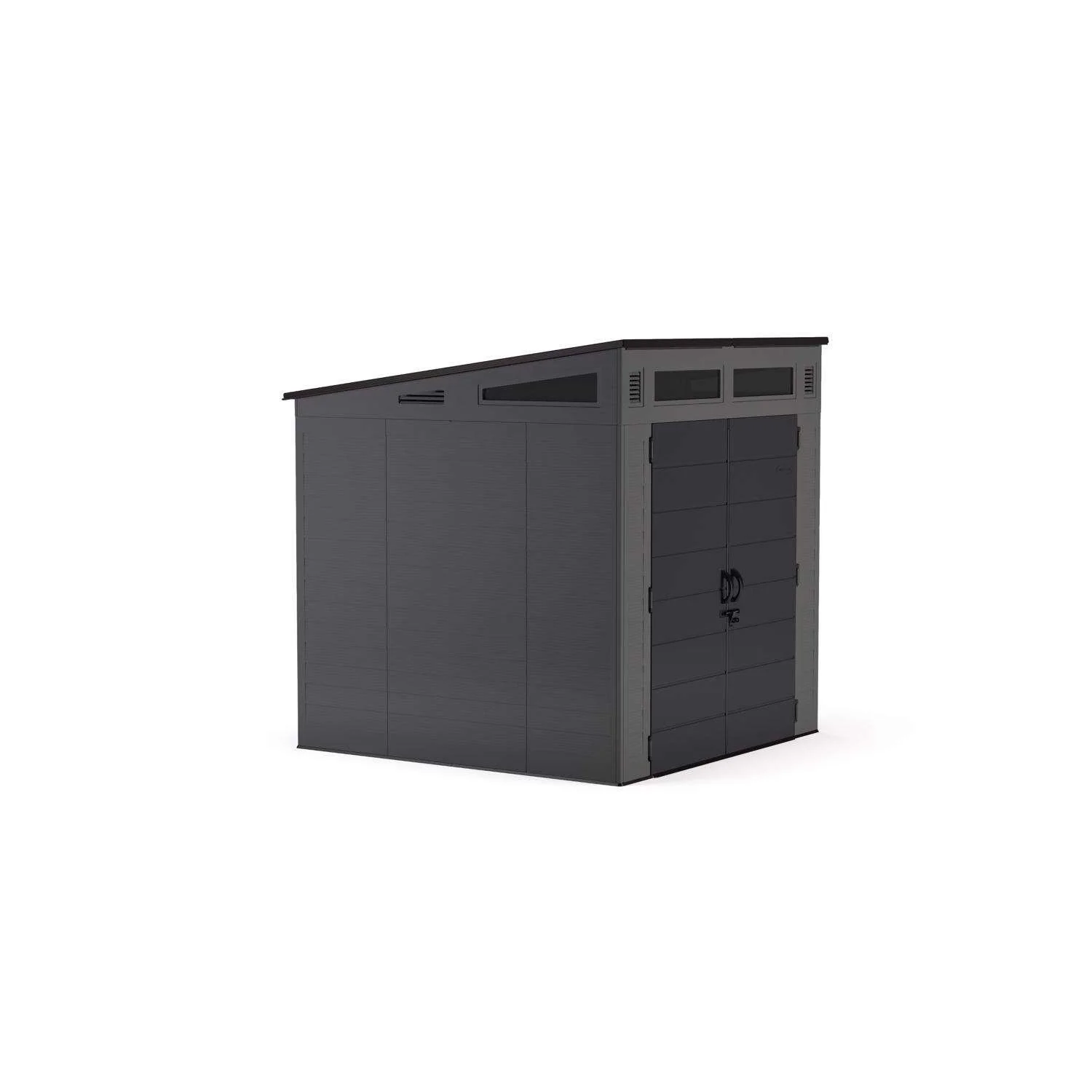 Suncast Modernist 7 ft. x 7 ft. Resin Vertical Pent Storage Shed with Floor Kits