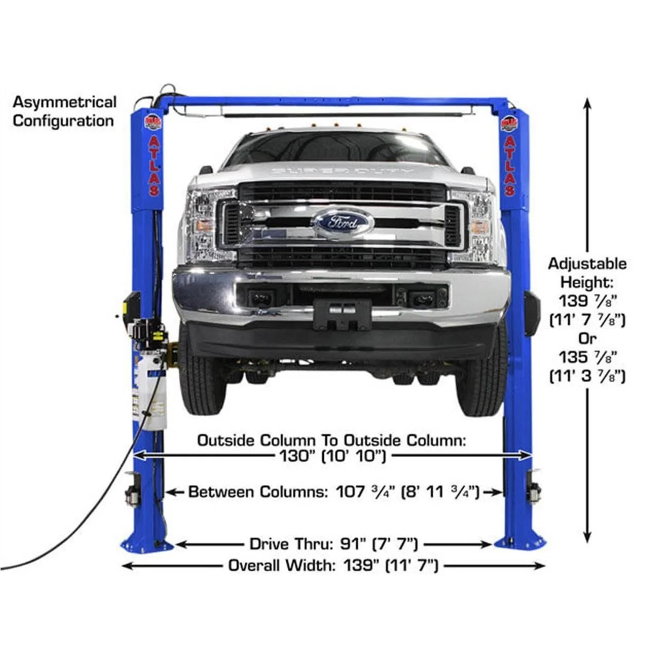 p3-17-1.webp Atlas Equipment Platinum PVL10 ALI Certified Commercials Overhead 10,000 lb. Capacity 2-Post Lift